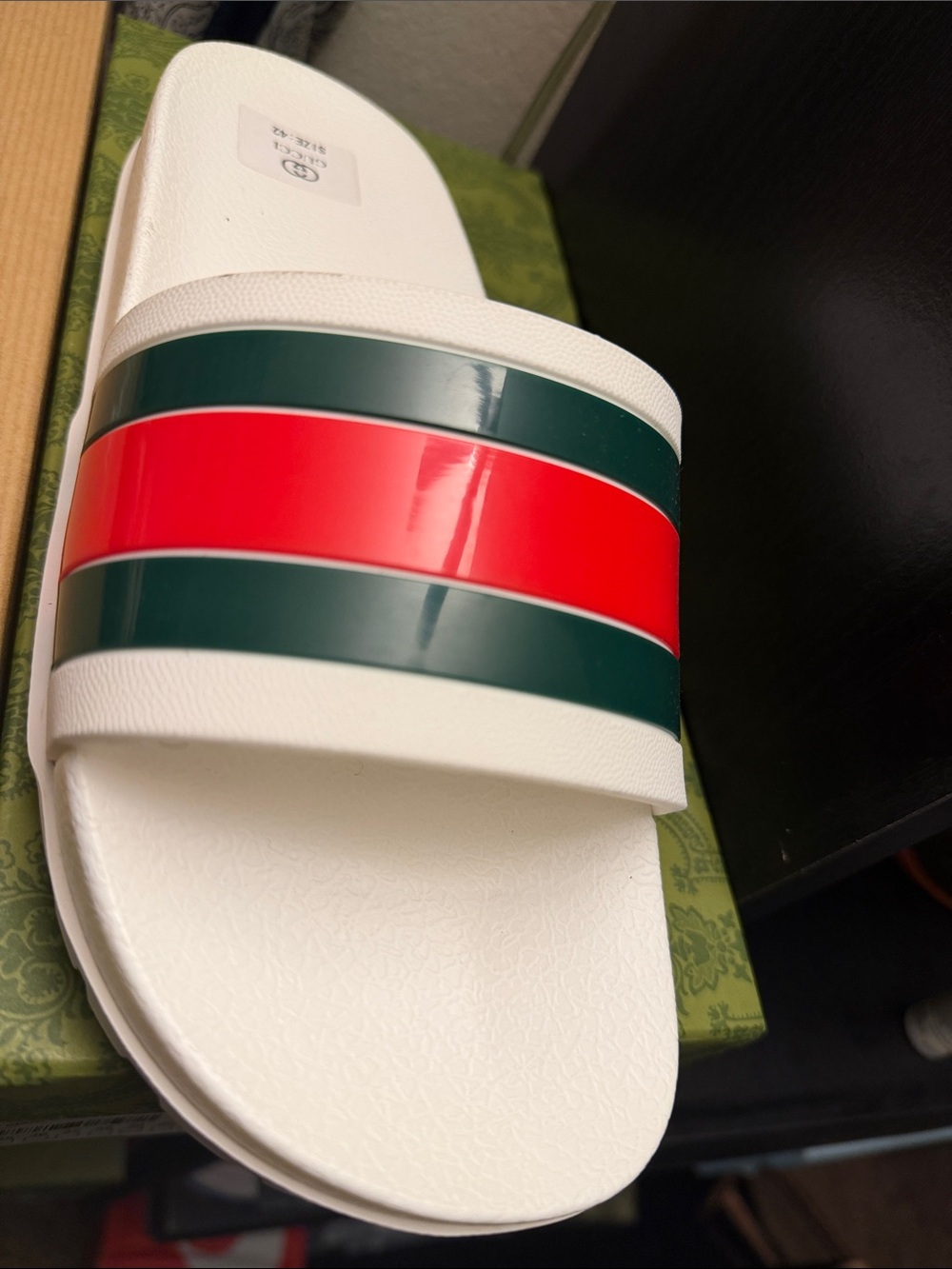 Gucci Decorative Fabric Panel in Light Sage with Embroidered Logo